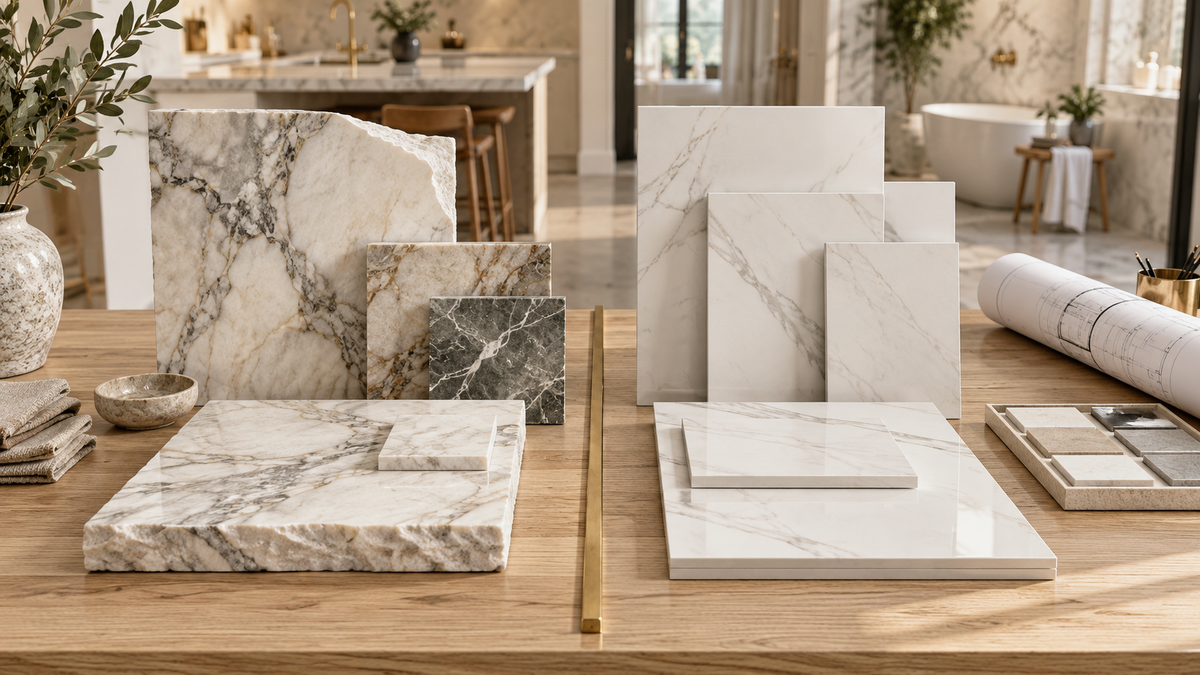 Marble-Look Porcelain vs. Real Marble: Which Is Right for Your Space?