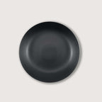 Matte Black Ceramic Footed Bowl, ideal for home decorations and fruit display, featuring a clean finish and hand-finished design.