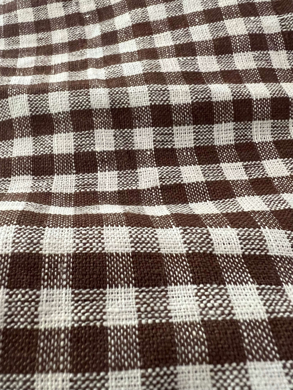 Tea Towel - Woven Mini Gingham Check in Tobacco