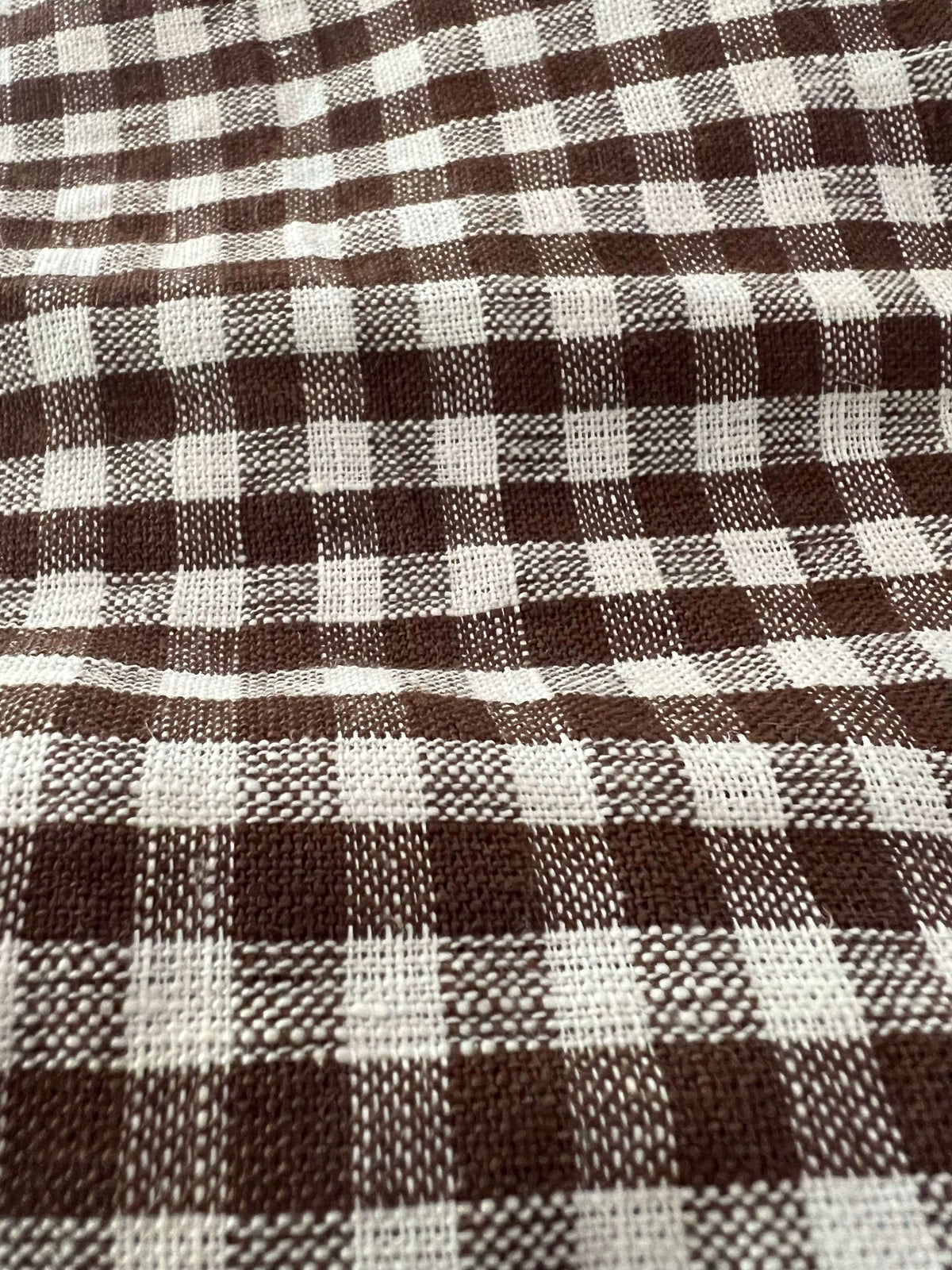 Tea Towel - Woven Mini Gingham Check in Tobacco