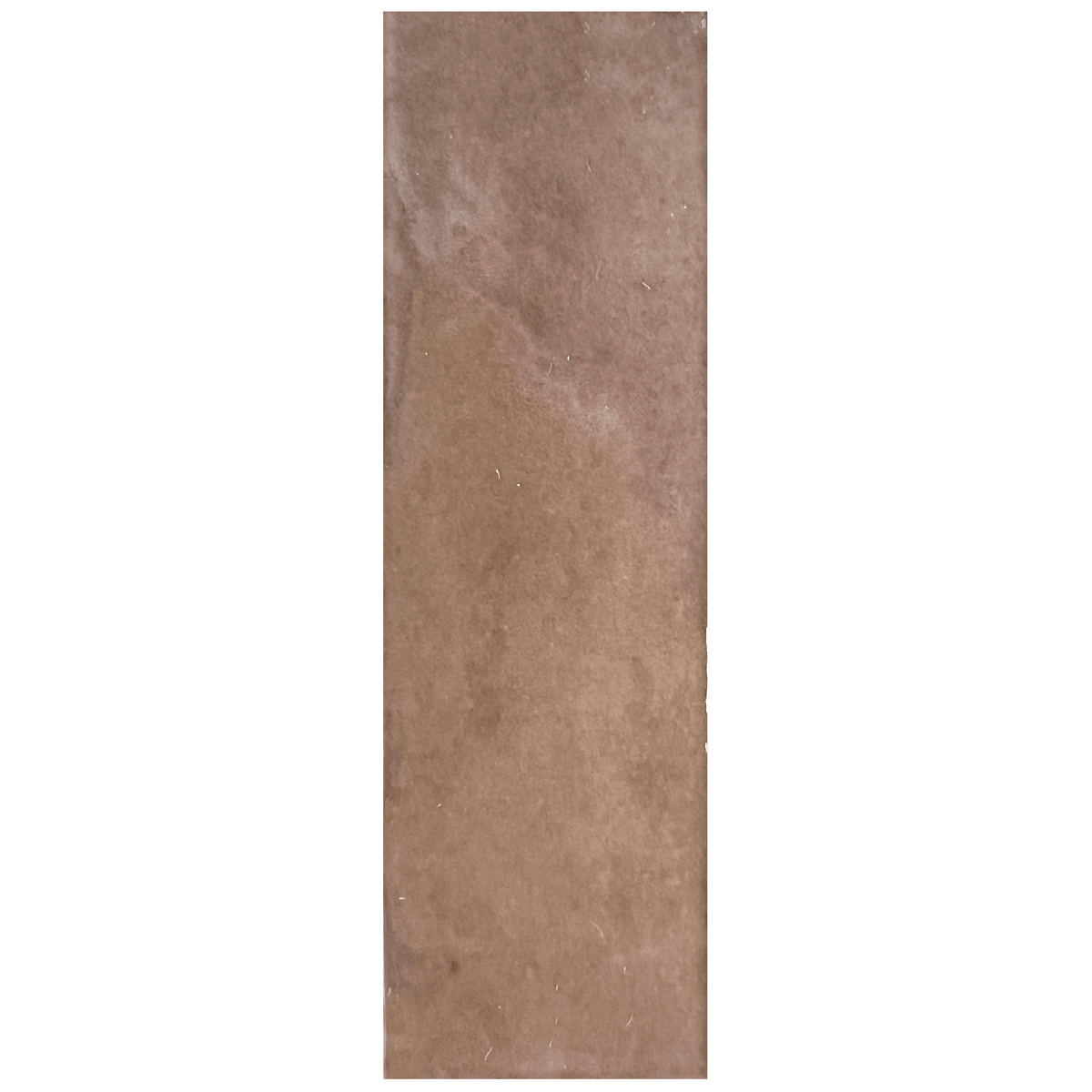 Candy 2x6" porcelain tile in warm brown with a glossy, textured surface, ideal for unique home transformations.