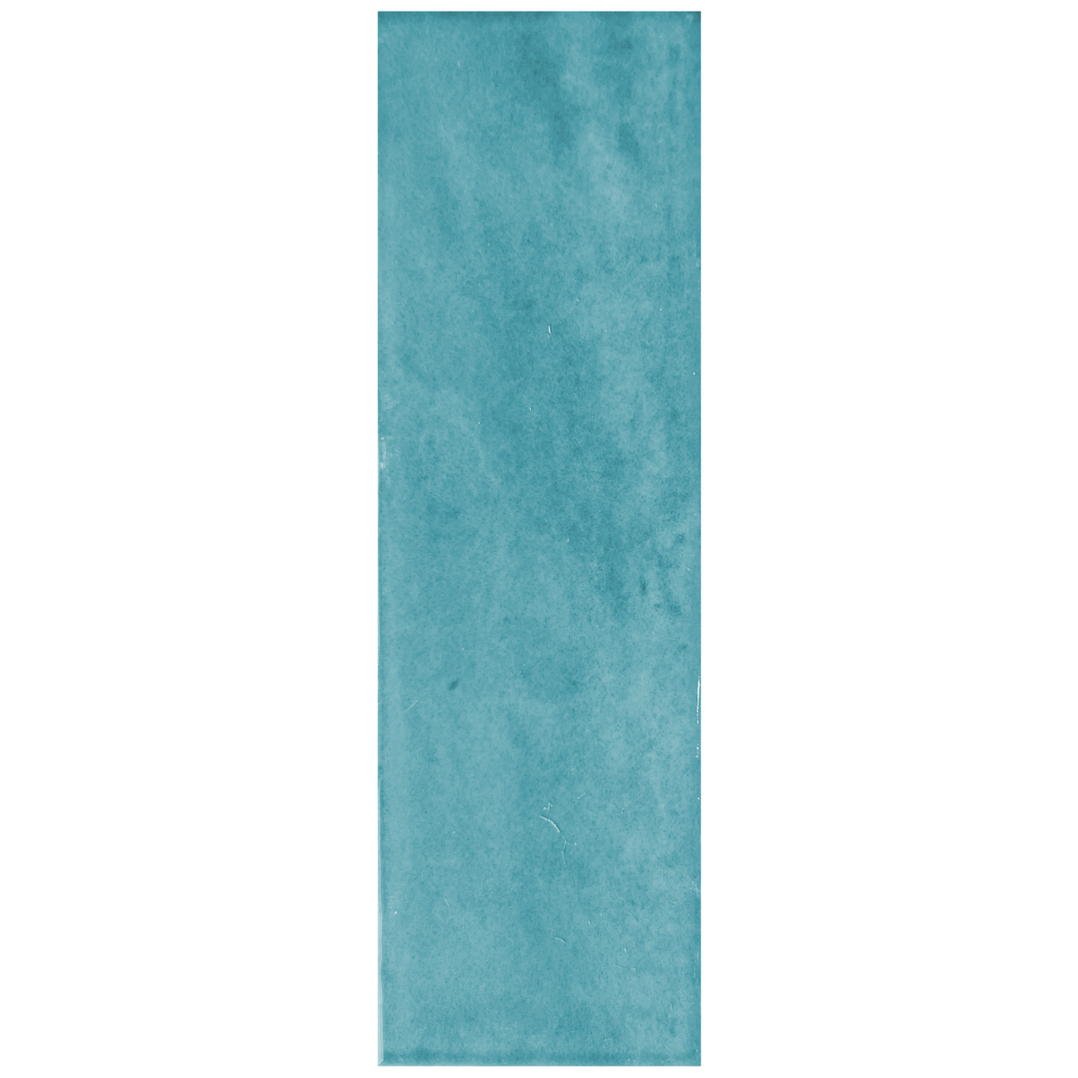 Candy 2x6" porcelain tile in elegant turquoise with a glossy texture, ideal for unique and contemporary designs.