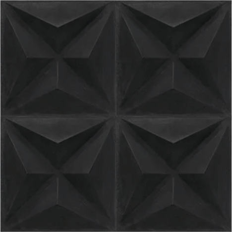3D Estrella Black 10"x10"