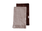 Brown & White Stripes Ruffle Kitchen Dish Towel
