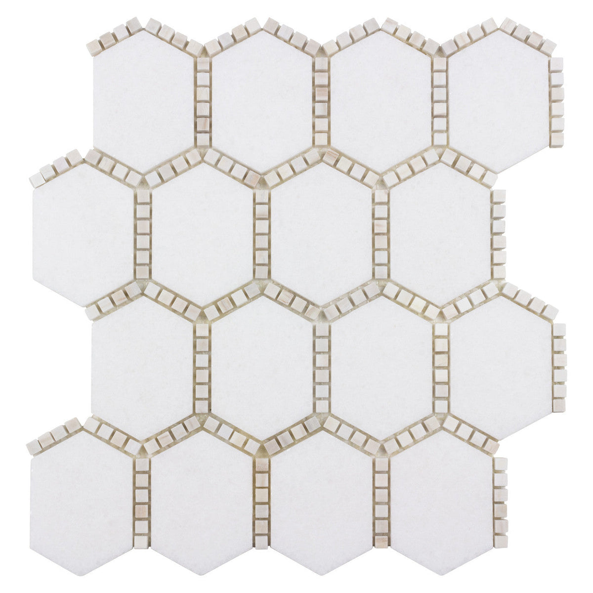 Jeweled Hex mosaic, pale beige