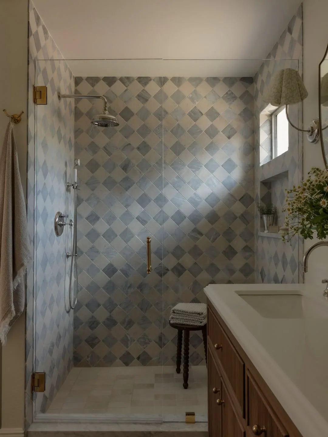 Bardiglio 4"x4" Tumbled Marble Tile