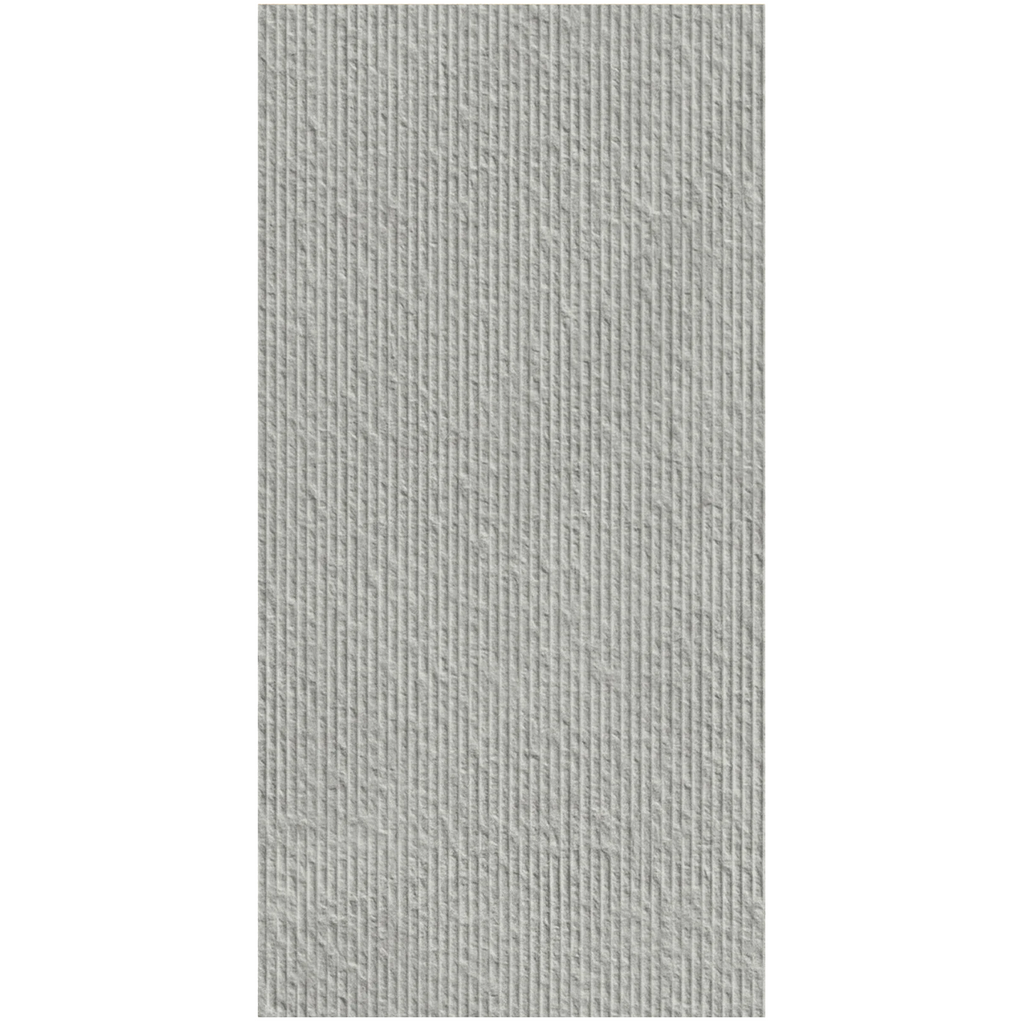 Atelier Combed Essence porcelain tile, combed-texture neutral, 12x24 inch