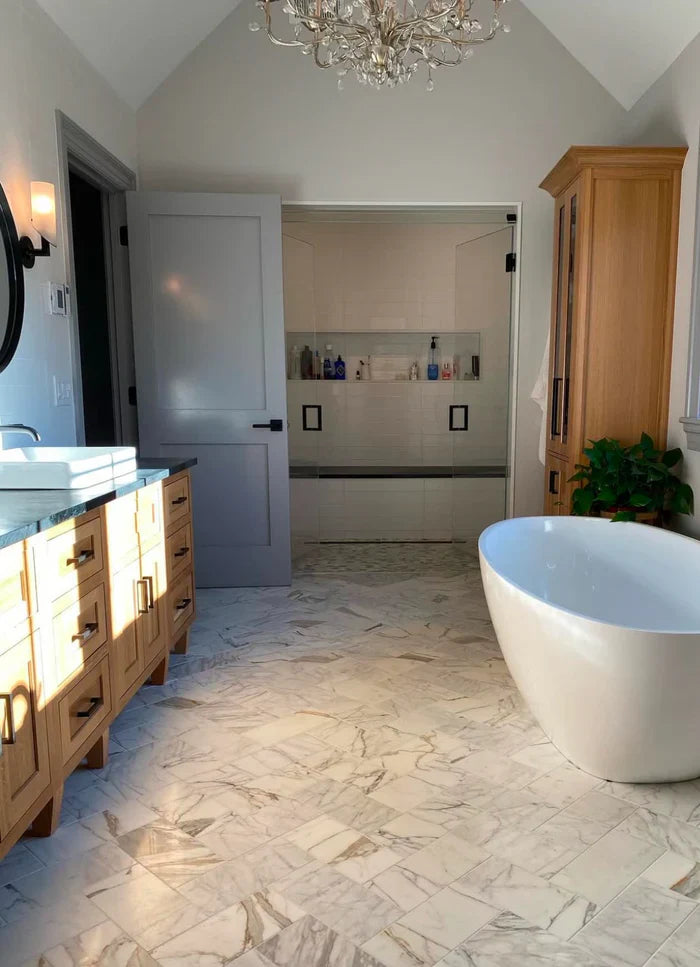Calacatta 6"x12" Honed Marble Tile