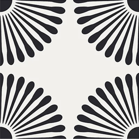 Marguerite Black 8x8" Tile