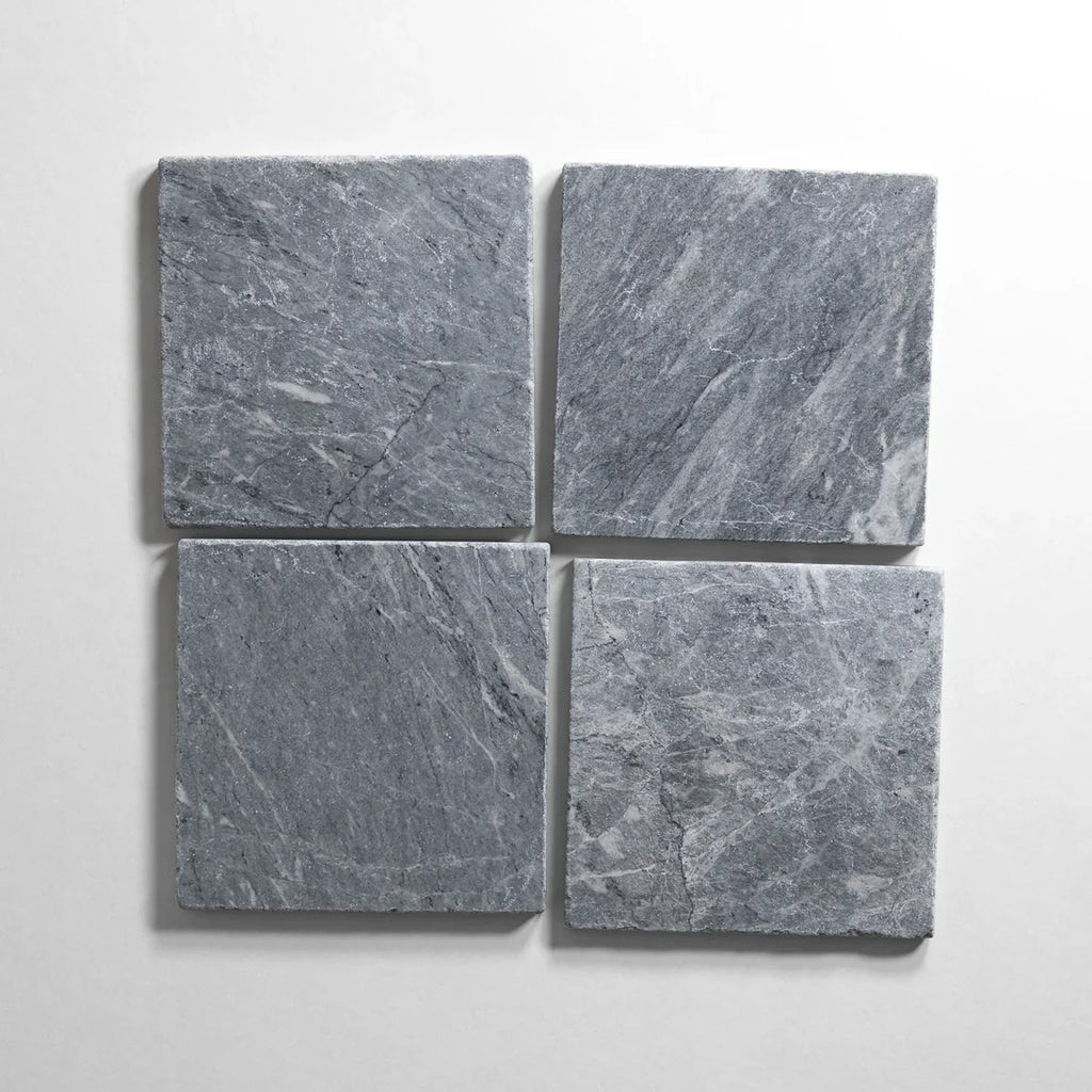 Riviera Gray marble tile, cool gray, 6x6 inch