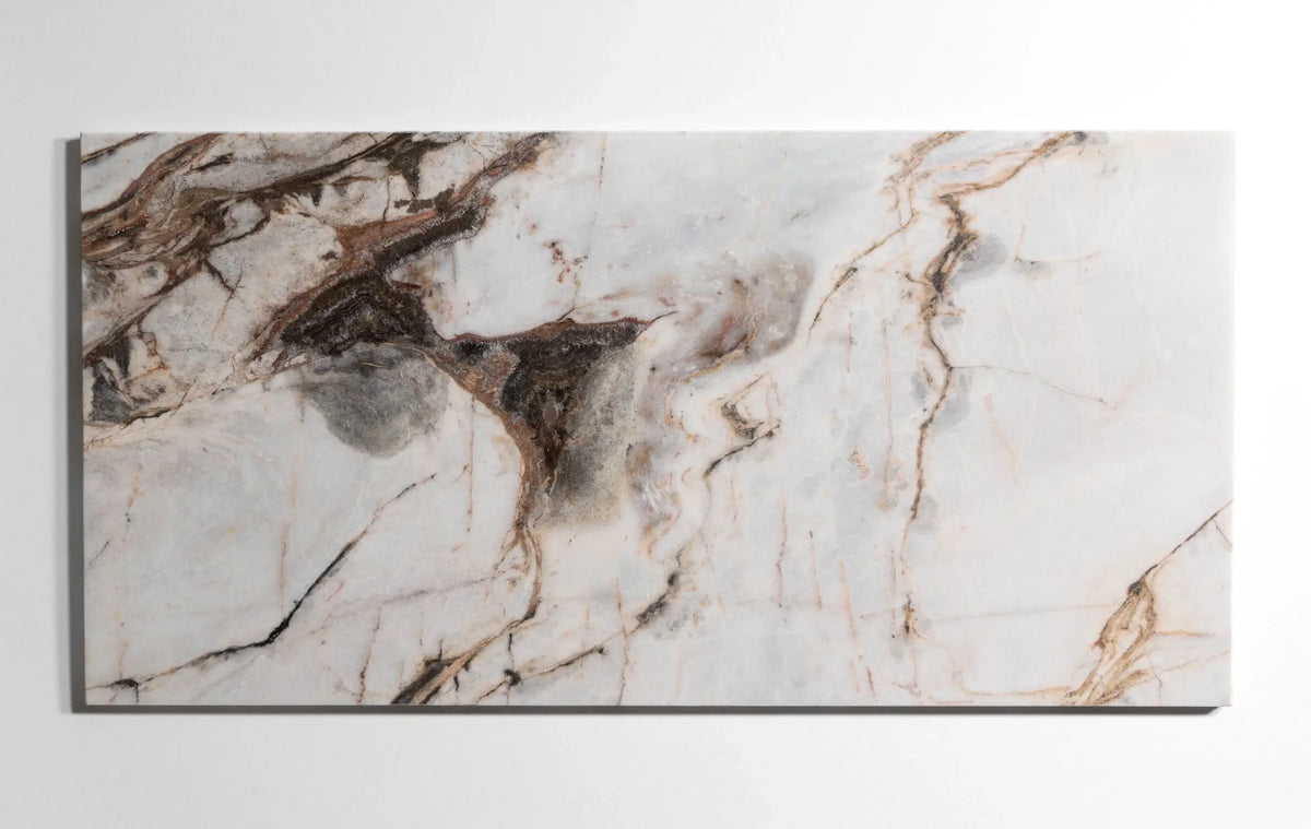 Rosewood marble tile, reddish-brown, 12x12 inch