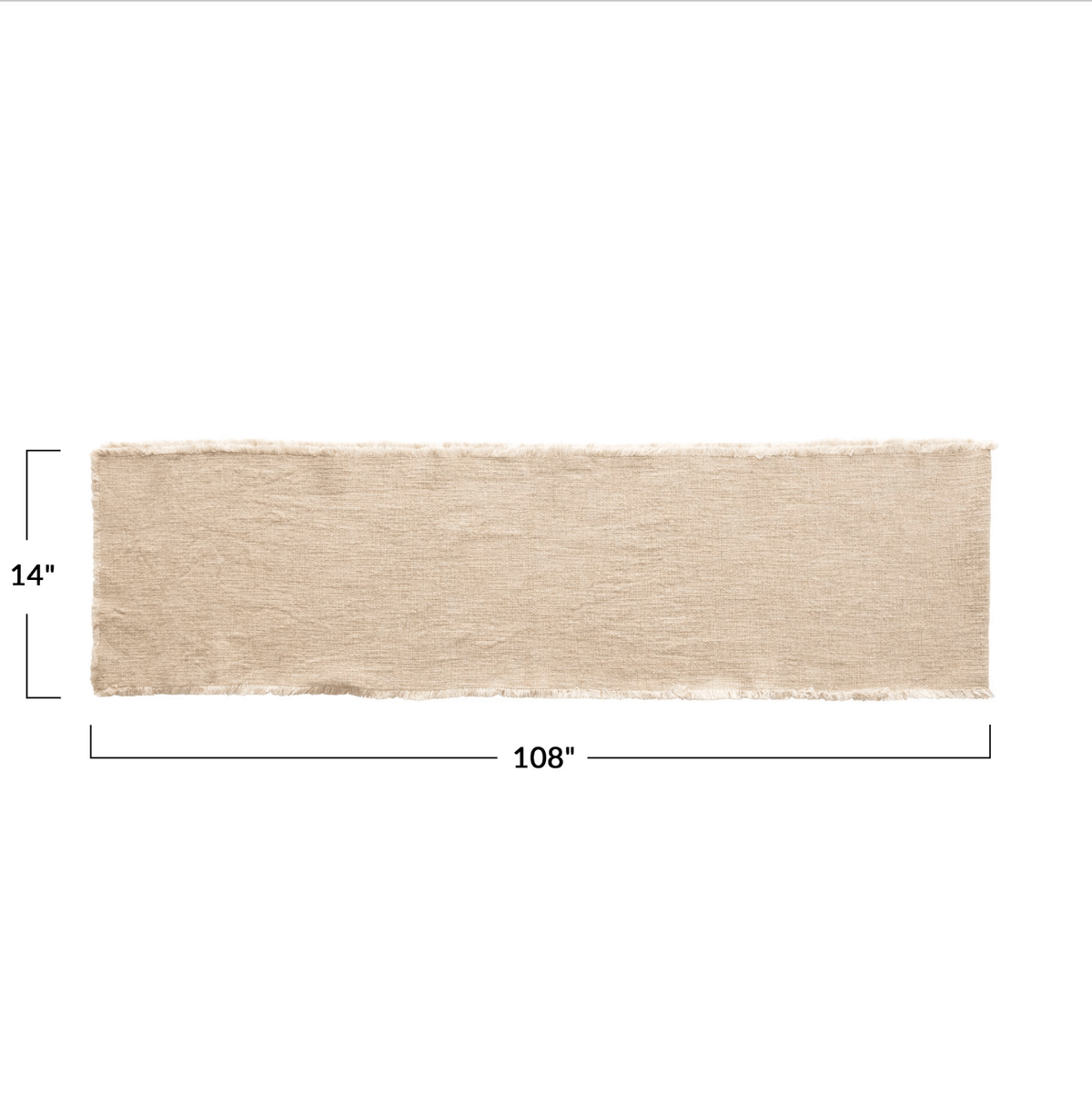 Linen Blend Table Runner with Frayed Edges