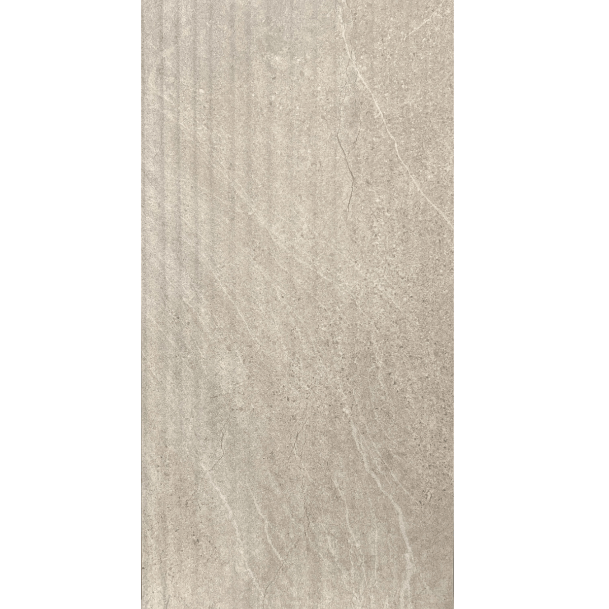 Novabell Sand Grooved porcelain tile, sandy beige, grooved texture, 12x24 inch