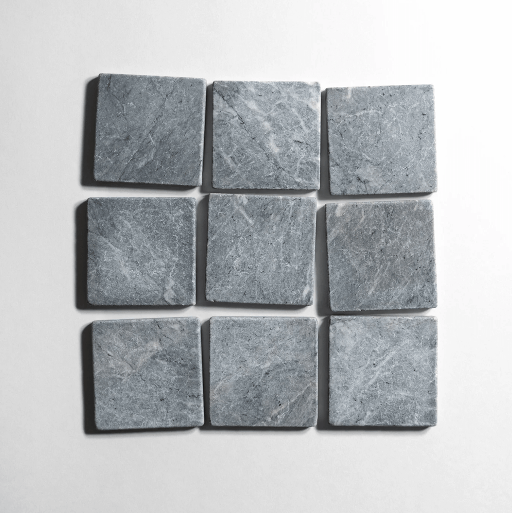 Riviera Gray marble tile, cool gray, 4x4 inch