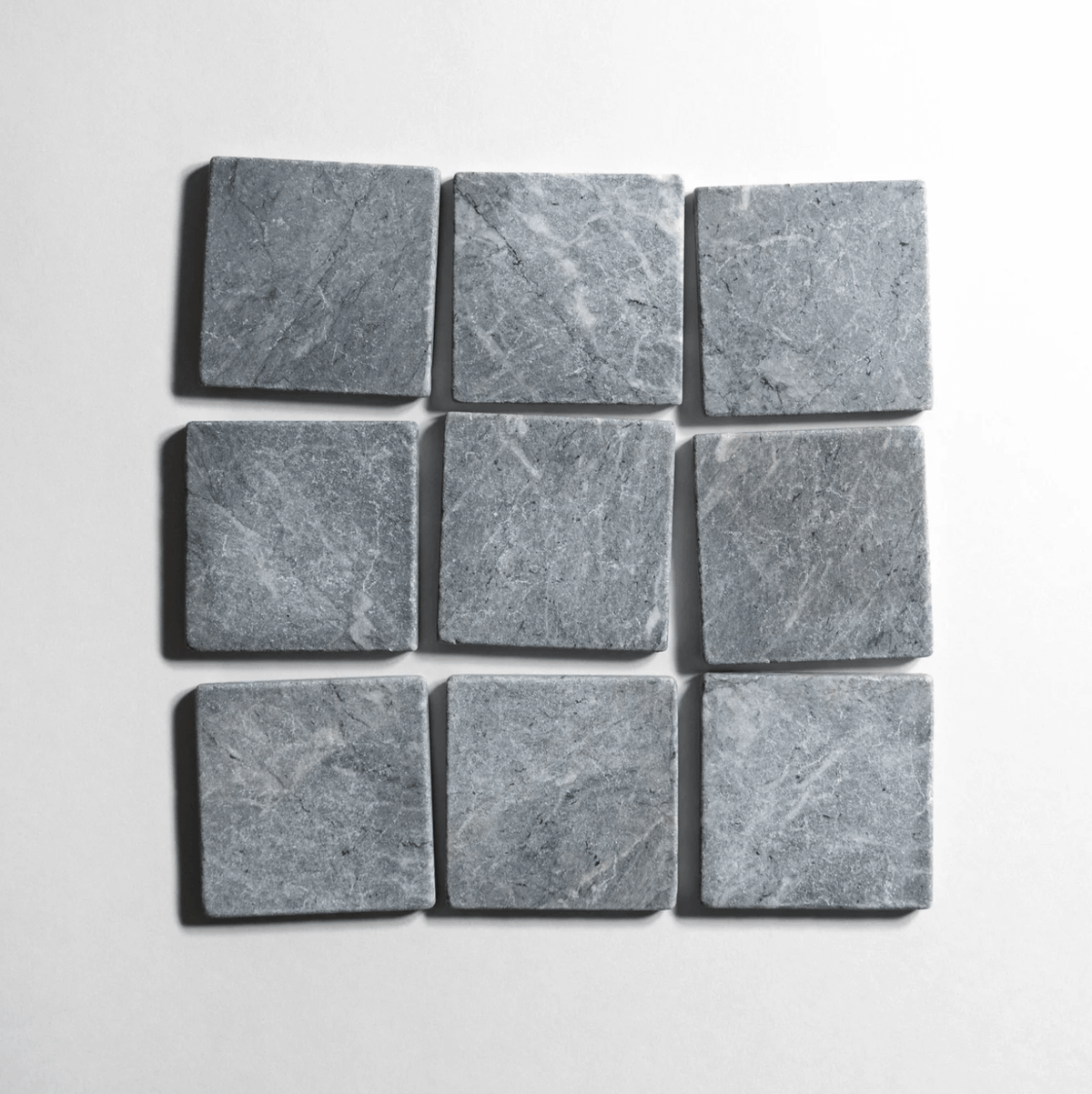 Riviera Gray marble tile, cool gray, 4x4 inch