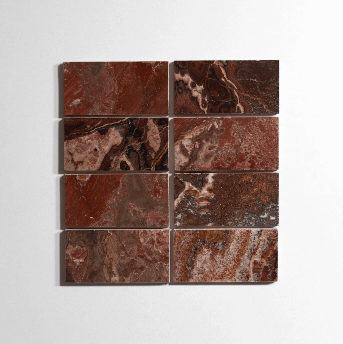 Red Onyx tile, deep red, 3x6 inch