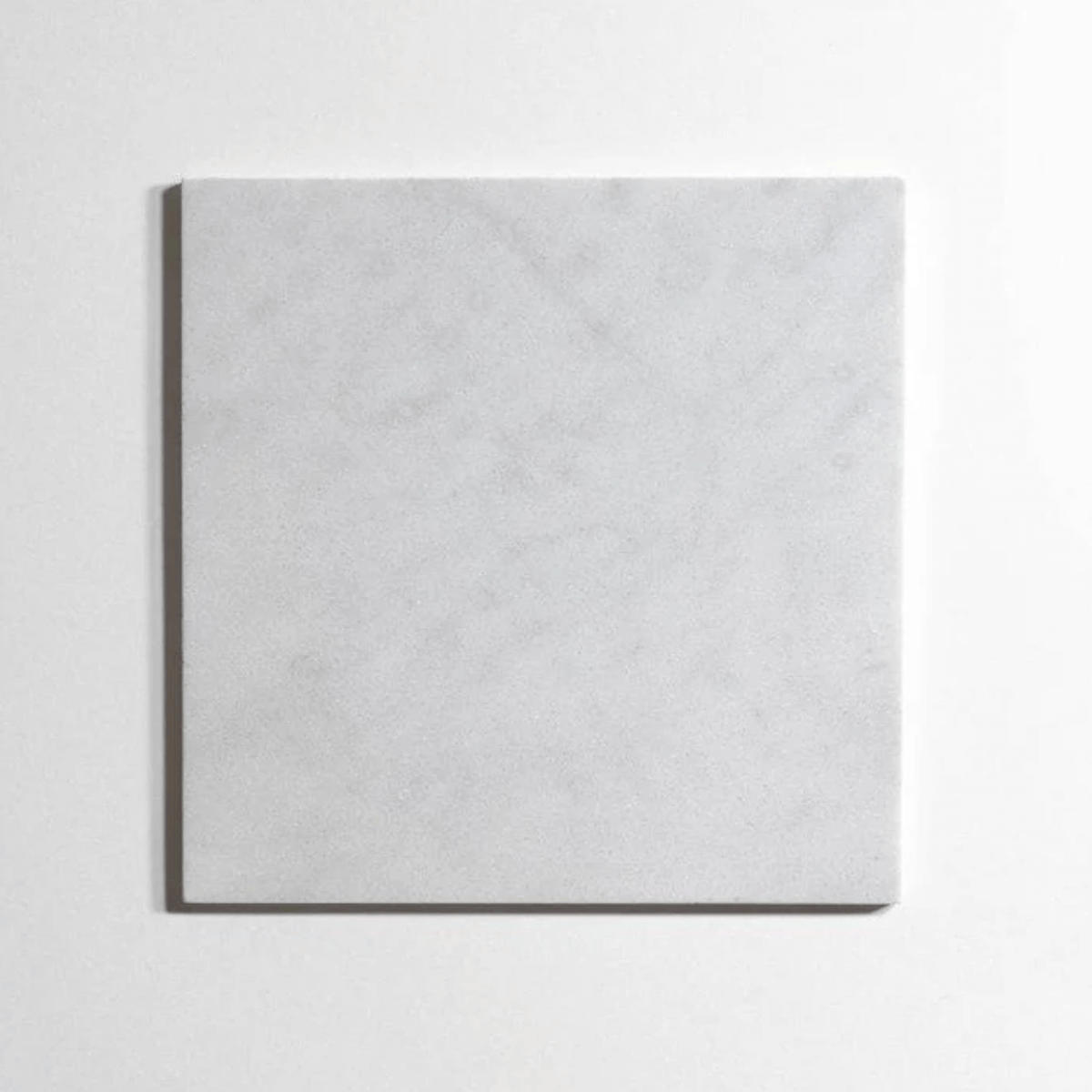 Glacier White marble tile, crisp white, 12x12 inch