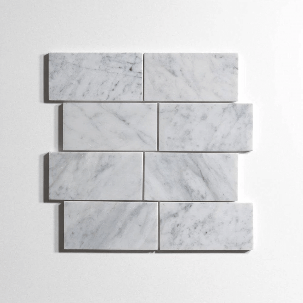 Venatino Carrara 3"x6" Tumbled Marble Tile