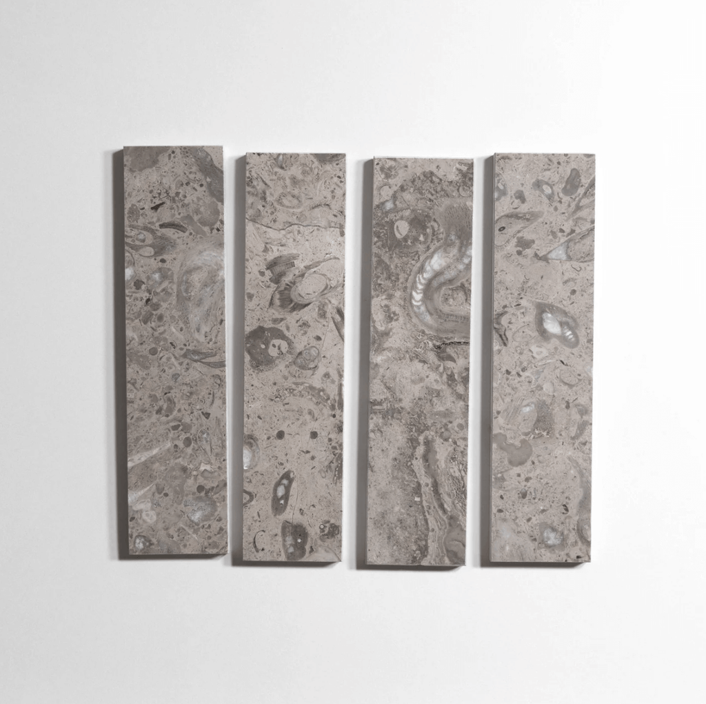 Sage Gray stone tile, soft gray-green, 3x12 inch