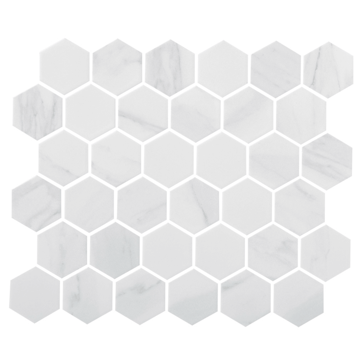 Casablanca Carrara Marble Honeycomb 2" Hexagon Mosaic
