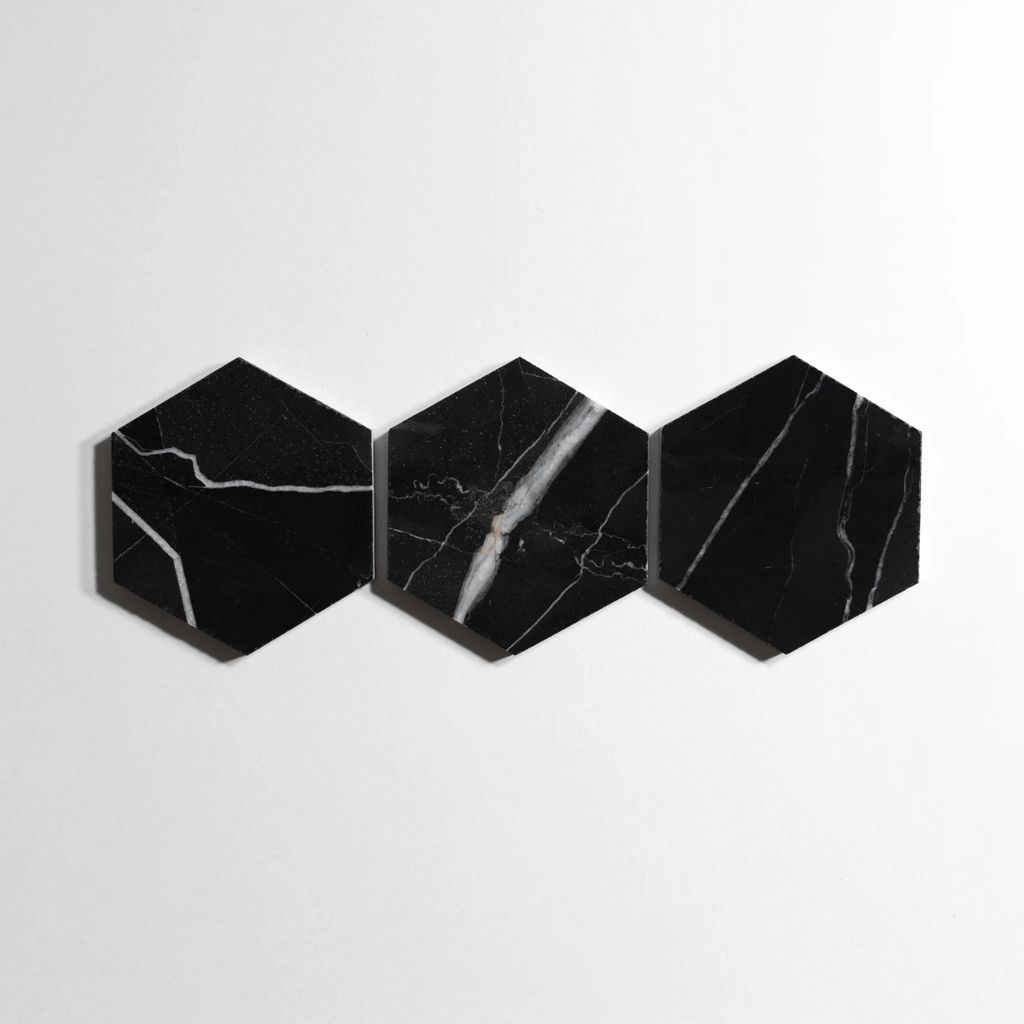 Nero St. Gabriel 5" Hexagon Marble Tile