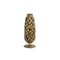 Metal Pinecone Taper Holder, Antique Brass Finish