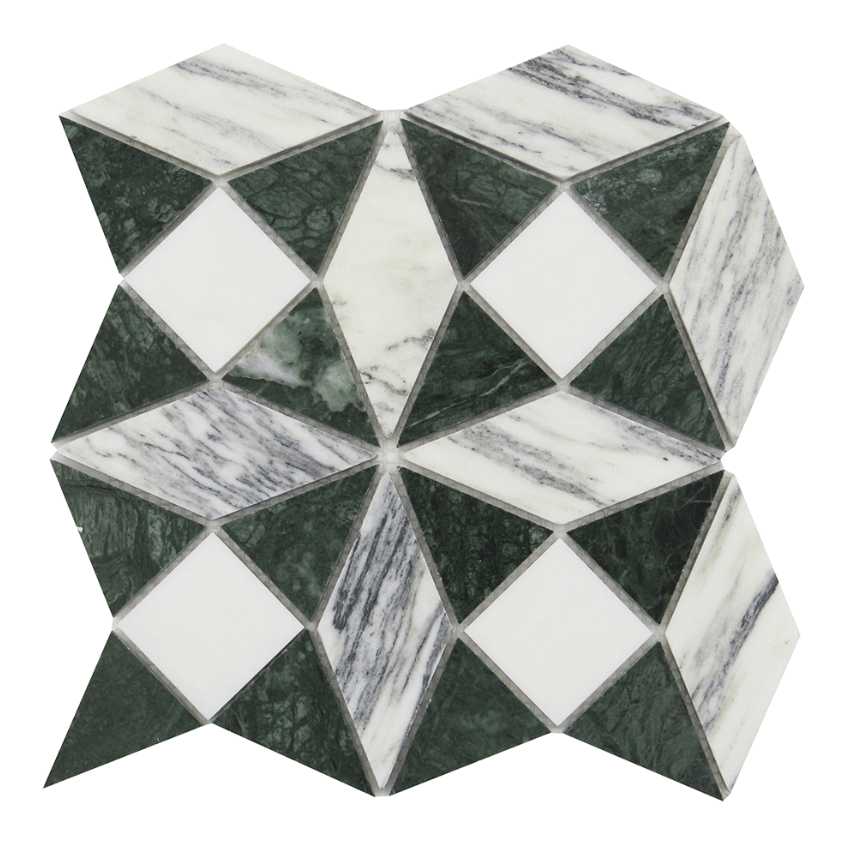 Kaleidoscope Oasis, Verde & Bianco Venato Dolomite