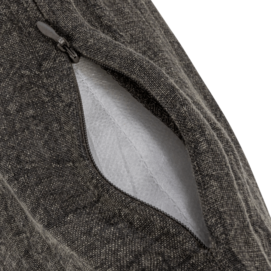 24"L x 16"H Stonewashed Linen Lumbar Pillow