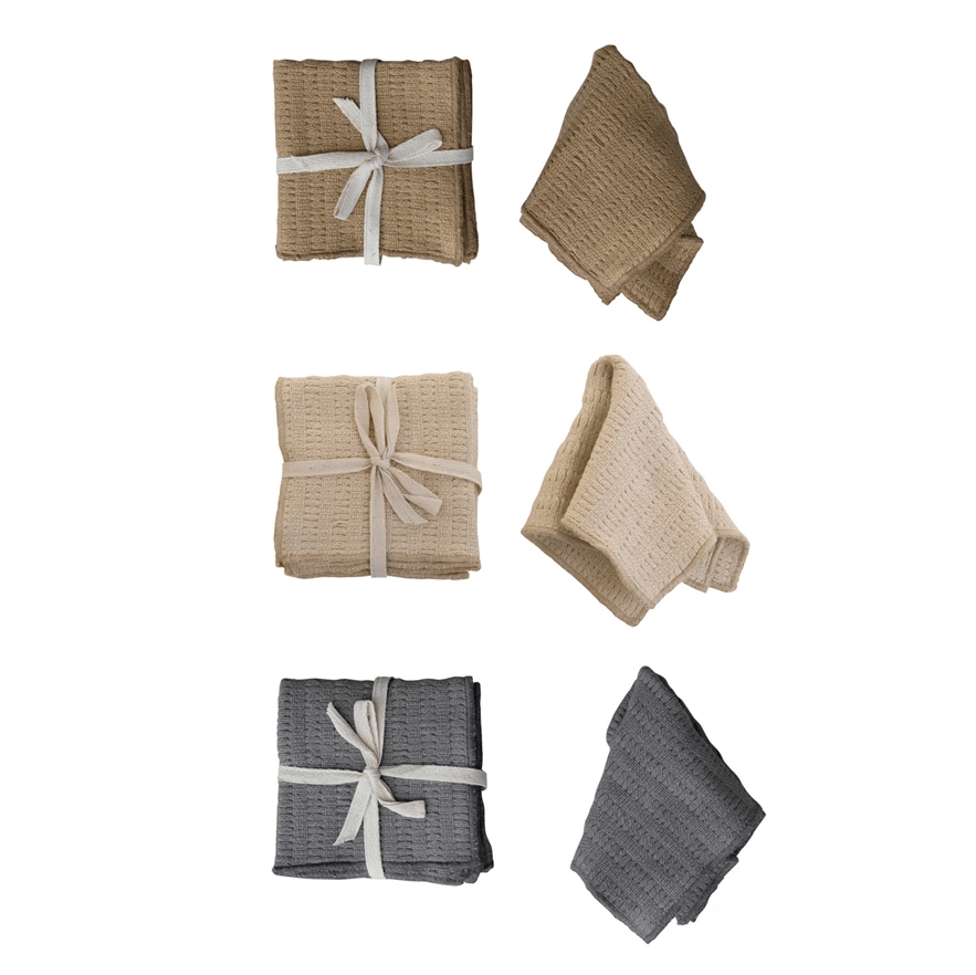 Woven Cotton Slub Dish Cloth (Set Of 3)