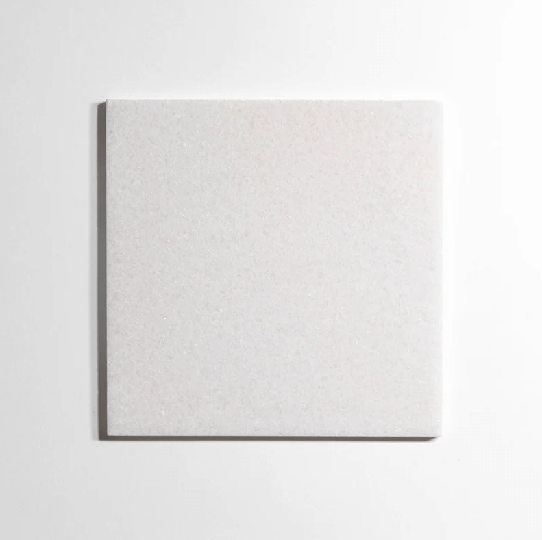 Crystal White marble tile, bright white, 12x12 inch