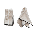 Calle square cotton napkins with black trim