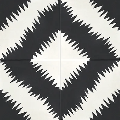 Secrets Black 8"x8" Cement Tile
