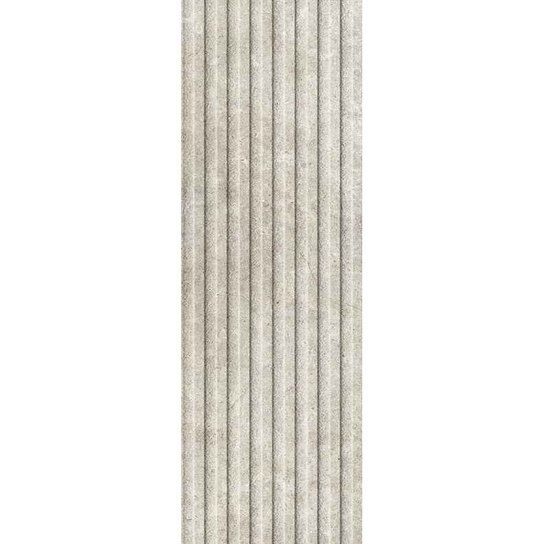 Richmond 3D Deco Tile Collection featuring a vertical striped design in a modern grey finish, size 13"x39".