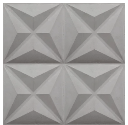 3D Estrella Gris handmade cement tile, 10x10 inches, unique design with organic variations, perfect for stylish installations.