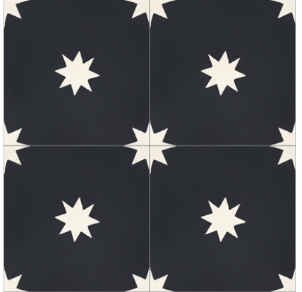 Estrellas Black 8x8" Tile