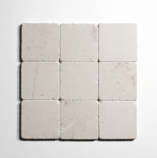 Crema marble tile, warm cream, 4x4 inch
