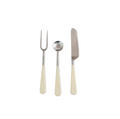 Stainless Steel and Resin Appetizer Utensils, Set of 3 in Drawstring Bag