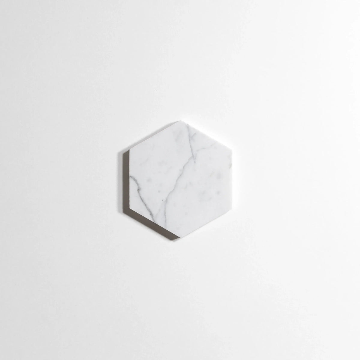 Statuary 5" Polished Marble Hexagon Mosaic