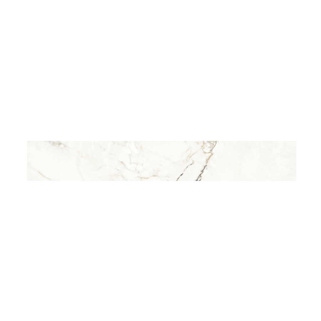 Vallelunga Trim tile, white marble-look, 3x24 inch