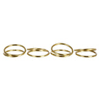 Brass Napkin Rings on Leather Tie, Set of 4