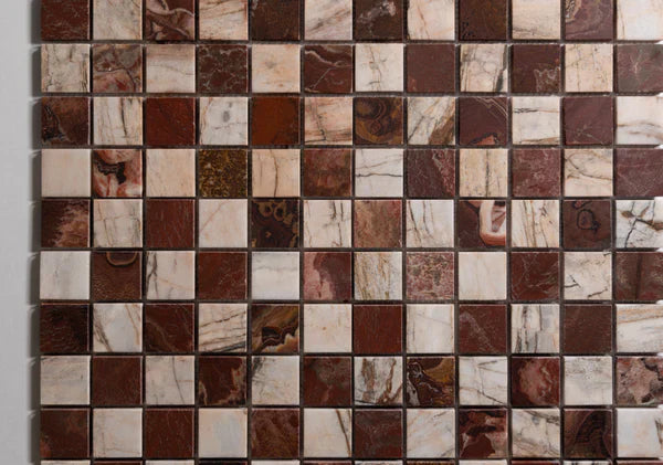 Red Onyx & Rosewood 2"x2" Checkered