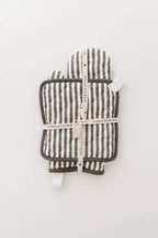 Keepsake Quilted Linen Oven Mitt + Potholder Set Pewter