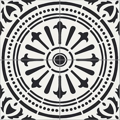 Riviera Black 8x8" Tile