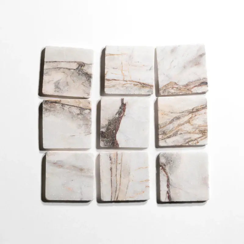 Rosewood marble tile, reddish-brown, 4x4 inch